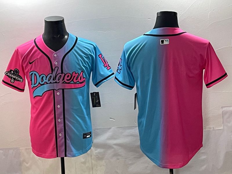 Men 2025 Los Angeles Dodgers Blank Blue pink Game Nike MLB Jersey style 004->los angeles dodgers->MLB Jersey
